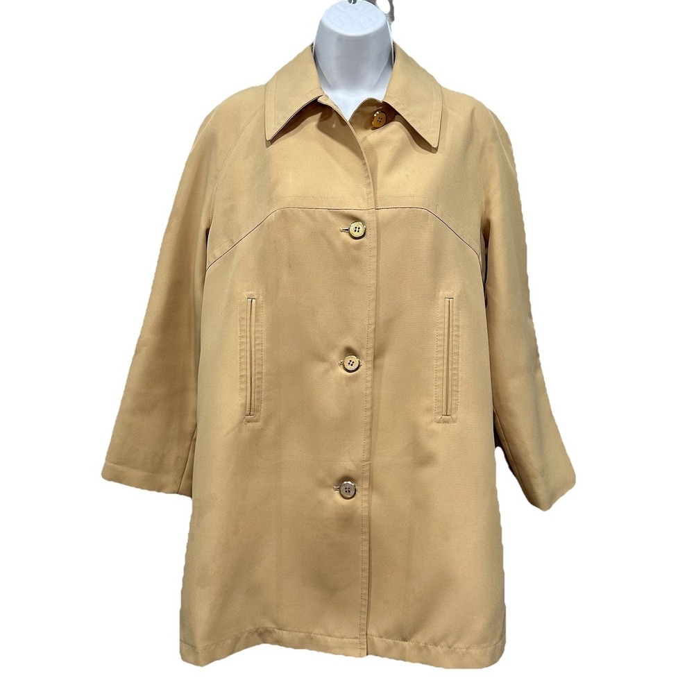 Vtg Misty Harbor Trench Coat Any Weather Womens 8 Khaki Lining Pockets Buttons